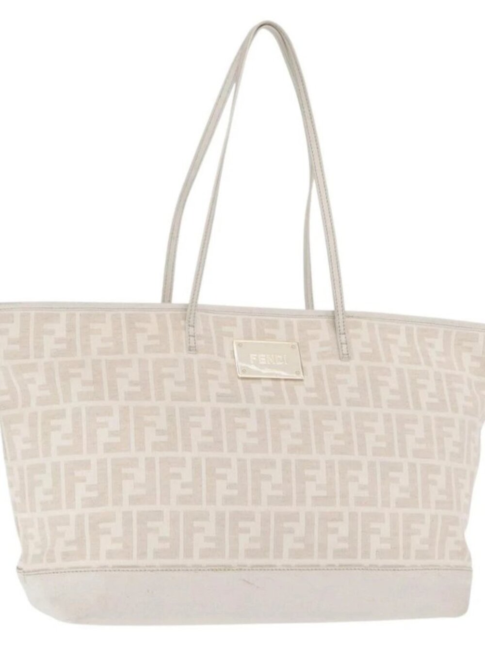 FENDI Zucca Canvas Tote Bag Beige Gold Auth ka1157 - Picture 2 of 16